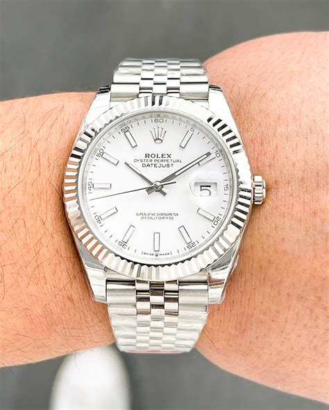 rolex datejust jubilee bracelet for sale|rolex datejust 41 white dial.